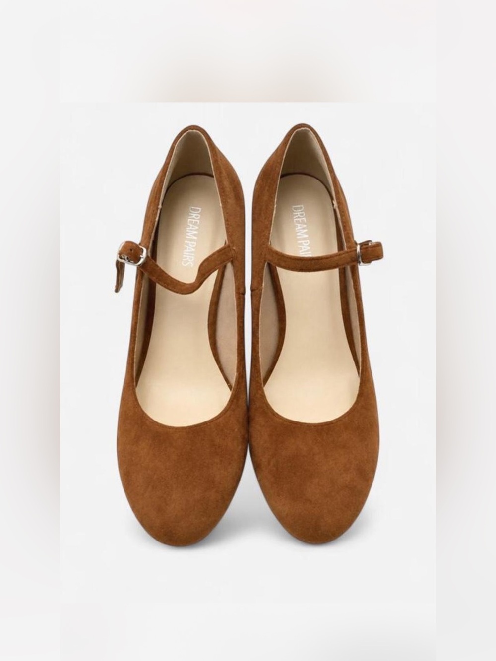 Dream Pairs Women's Tan Suede Mary Jane Flats